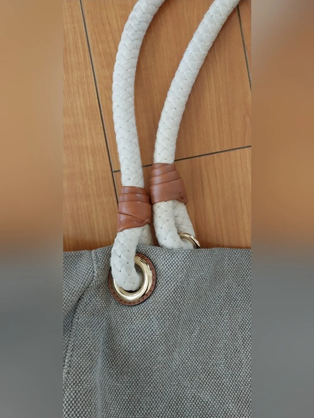 Stunning MICHAEL KORS Canvas Rope-Handle Tote Bag Satchel Purse Handbag Shoulder